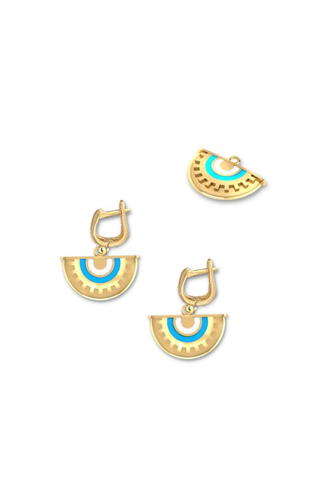 ENKI BLUE ENAMELED EARRING