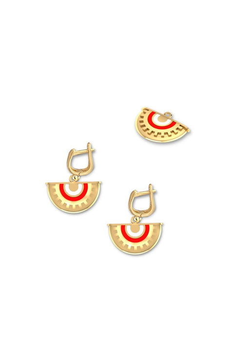 ENKI RED ENAMELED EARRING