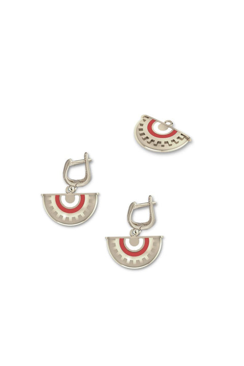 ENKI RED ENAMELED EARING