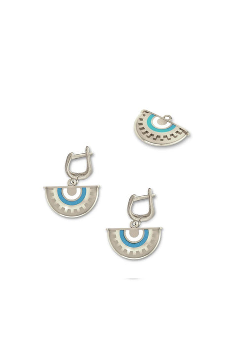 ENKI BLUE ENAMELED EARRING