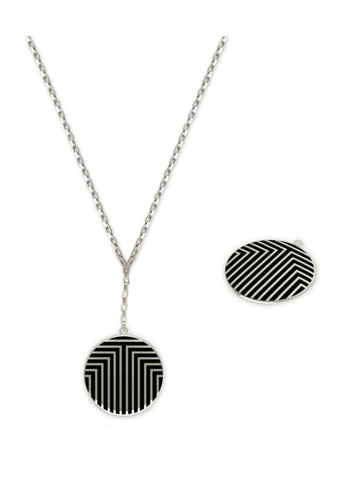 MA'AT BLACK ENAMALED NECKLACE