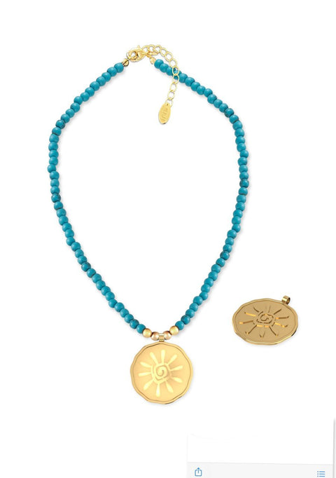 REI with TURQUOZE STONE NECKLACE