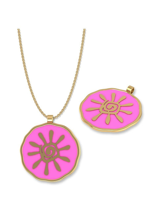 REI PINK ENAMALED NECKLACE