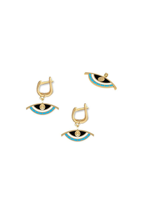 IRIS BLUE ENAMELED EARRING