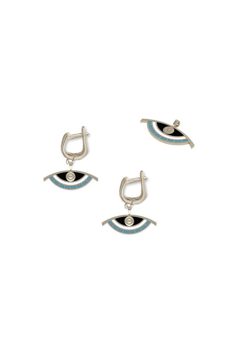 IRIS BLUE ENAMELED EARRING