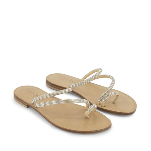 Sorrento Sandaly - Flat brass trending leather sandals