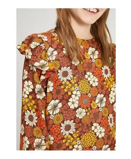 Autumn Flowers Print Top