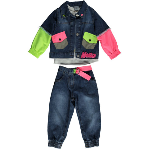 BOMBILI Girls 3 Piece Denim Set