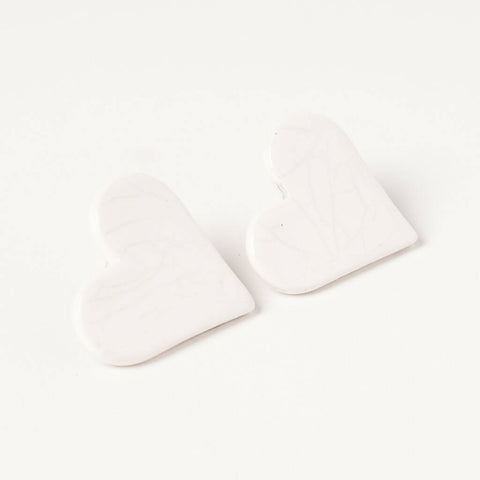 Porcelain Oversize Heart Earrings