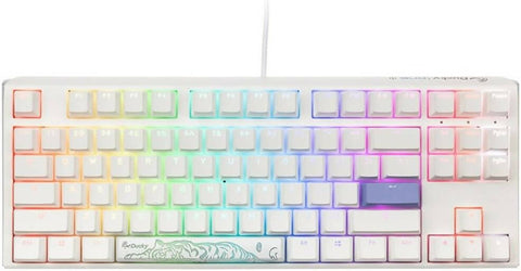 Ducky One 3 Classic Pure White TKL 80% كرزي أحمر مفتاح عربي