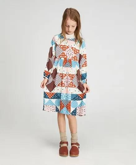 Patchwork Print Dress