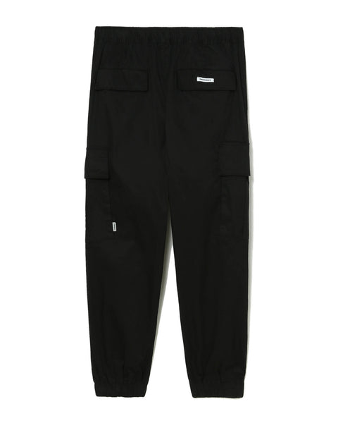 Logo Patch Black Cargo Pants in Cotton