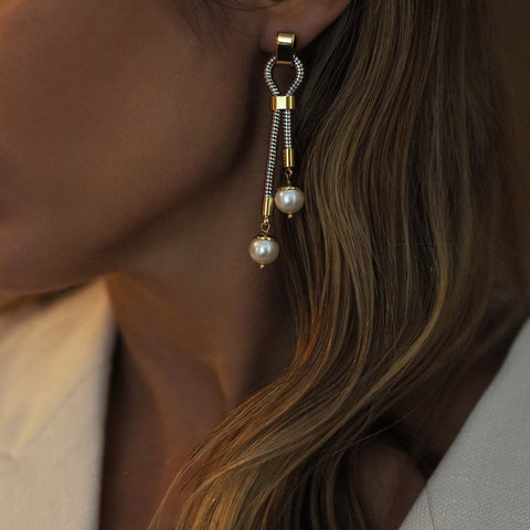 White Cherry Pearl Earrings